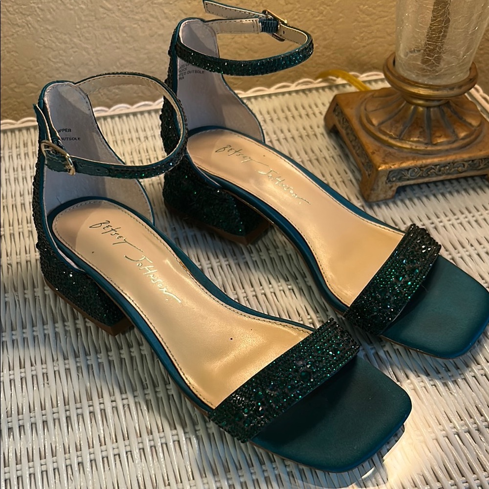Betsey Johnson Green Ankle Strap Sandals